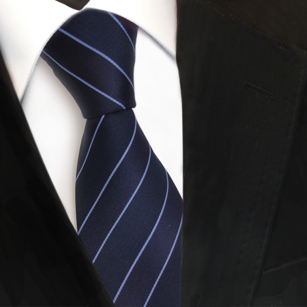 TigerTie Designer Krawatte in blau grau silber gestreift Tie Binder
